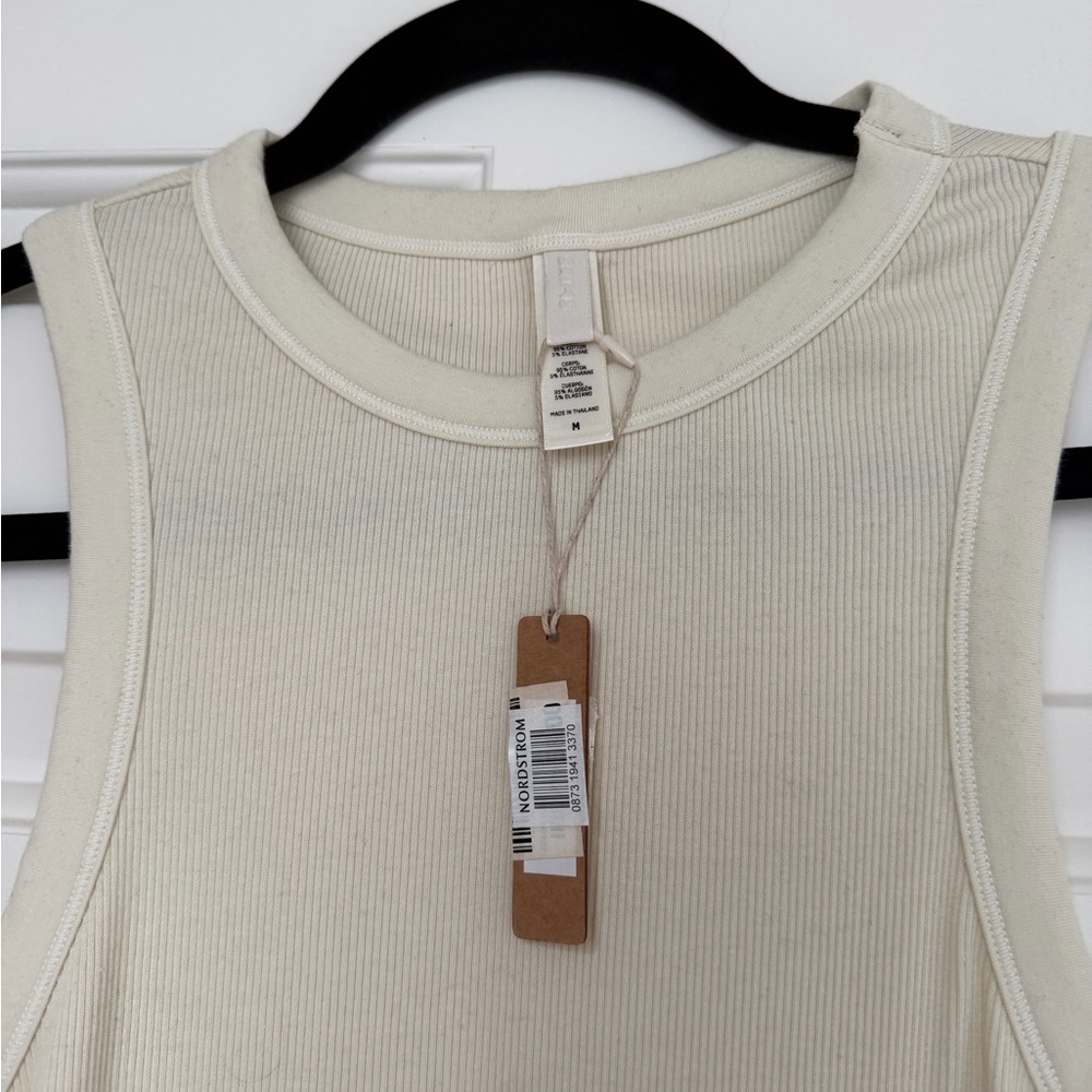 SKIMS Cream Ribbed Mini Dress